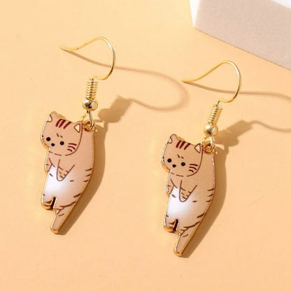 1 Pair Cute Kitten Drop Hook Earrings